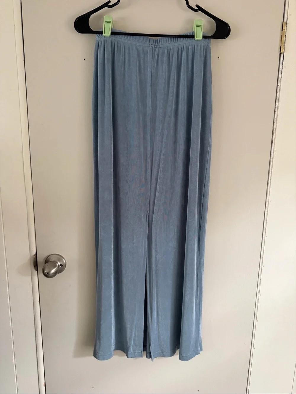 Vintage Light Blue Women's Maxi Skirt - Classic Elastic Waist